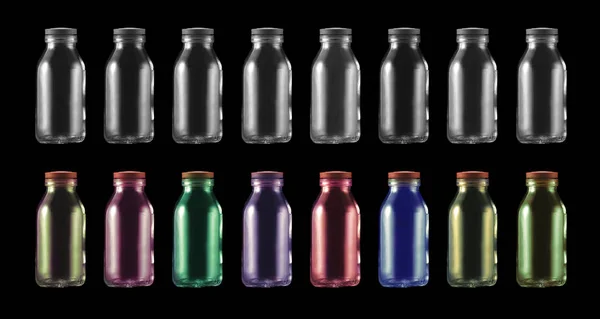 Bottles Water Black Background — Stock Photo, Image