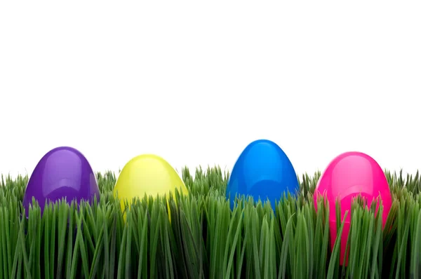 Colored Easter Eggs Grass — Stock Photo, Image