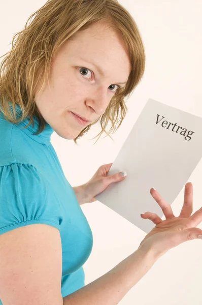 Woman Get Angry Because Contract — Stock Photo, Image
