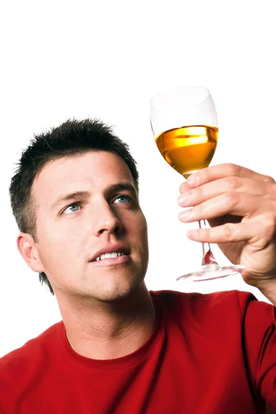 Człowiek Czuje Smak Wina — Zdjęcie stockowe