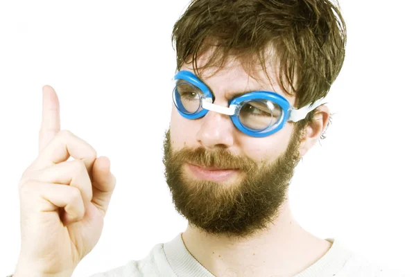 Gözlüklü Beyaz Arka Planda Güneş Gözlüklü Genç Adam Telifsiz Stok Imajlar