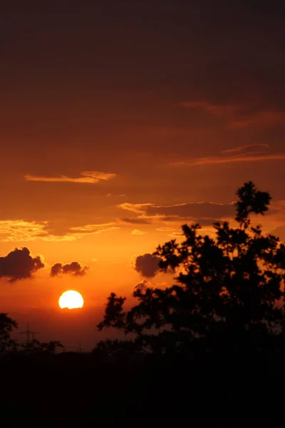 Hermosa Vista Cielo Puesta Sol — Foto de Stock