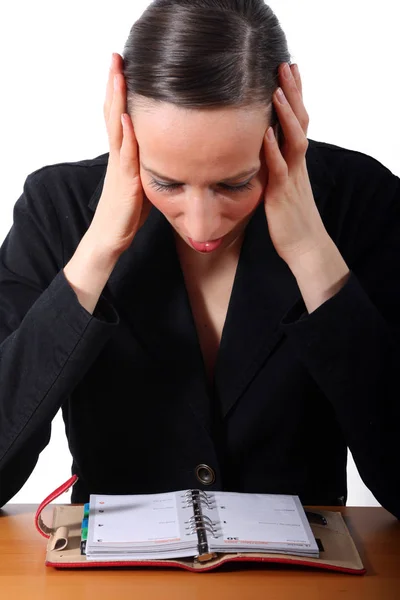 Vrouw Met Notebook Zakelijke Laptop — Stockfoto