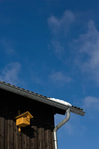 Vogelhaus Der Wand Senkrecht — Stockfoto