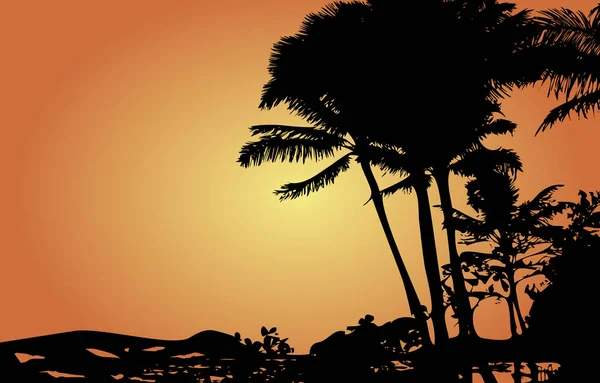 Palmboom Silhouet Illustratie — Stockfoto