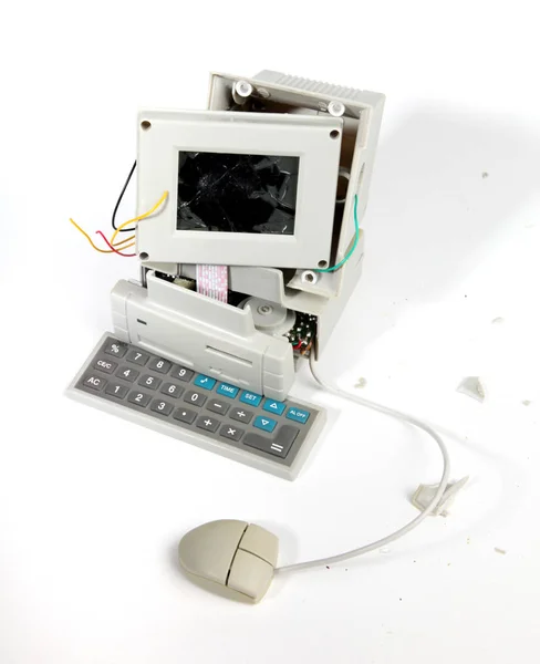 Computer Keyboard Mobile Phone White Background — Stock Photo, Image