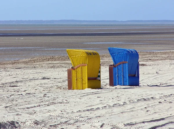 Strandstoelen Badplaats — Stockfoto