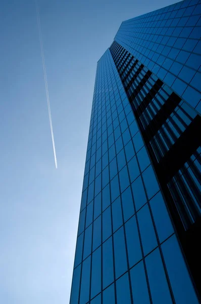 Malerische Städtische Ansicht Moderner Wolkenkratzer Fassade — Stockfoto