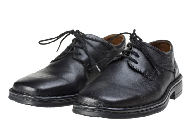 Пара Взуття Чорної Шкіри — стокове фото
