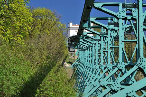 Schwebebahn Dresden Est Ancien Chemin Fer Suspendu Monde Seul Monorail — Photo