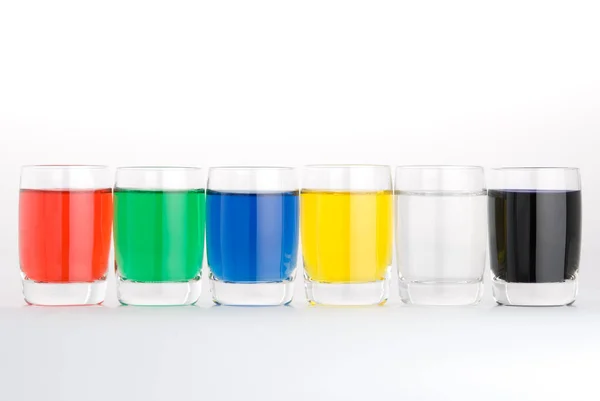 Glasses Colored White Background — Stock Photo, Image