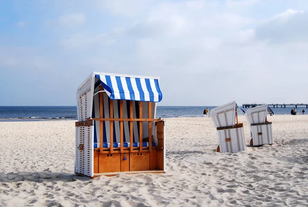 Chaises Plage Station Balnéaire — Photo