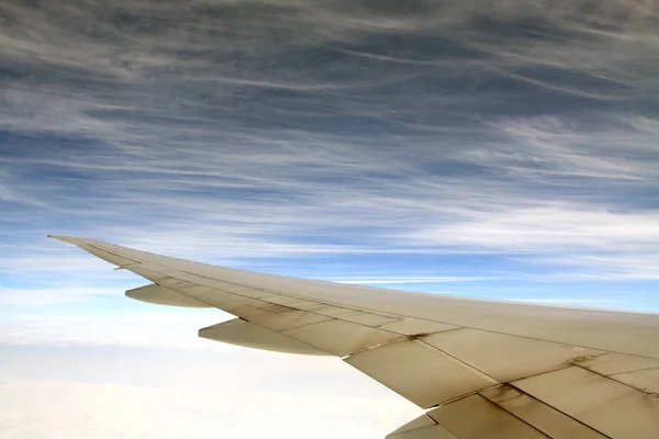 Asas Avião Céu Azul — Fotografia de Stock