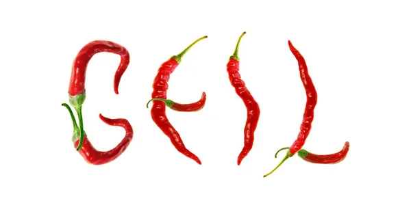 Peperoncino Rosso Isolato Sfondo Bianco — Foto Stock