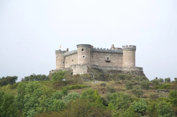Starożytny Hiszpański Zamek Podróże Koncepcja Architektury — Zdjęcie stockowe