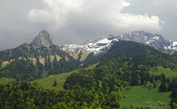 Dent Jaman Rochers Naye Las Alpas Fraude Cerca Del Montreux — Foto de Stock