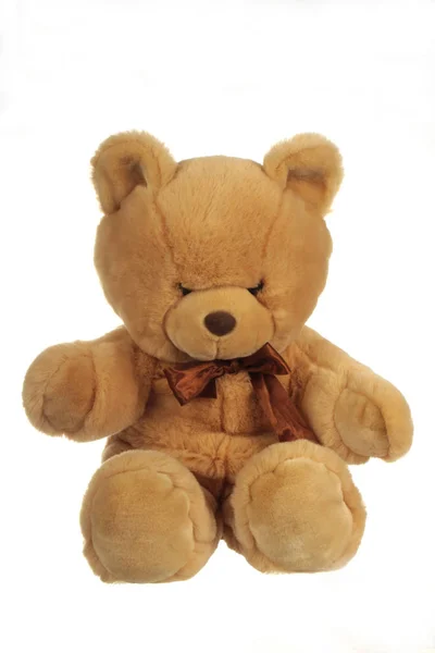Teddybär Mit Herz Auf Weißem Hintergrund — Stockfoto
