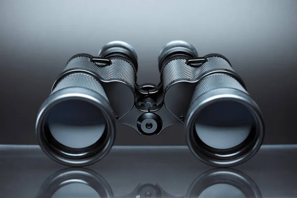Black White Binoculars Gray Background — Stock Photo, Image