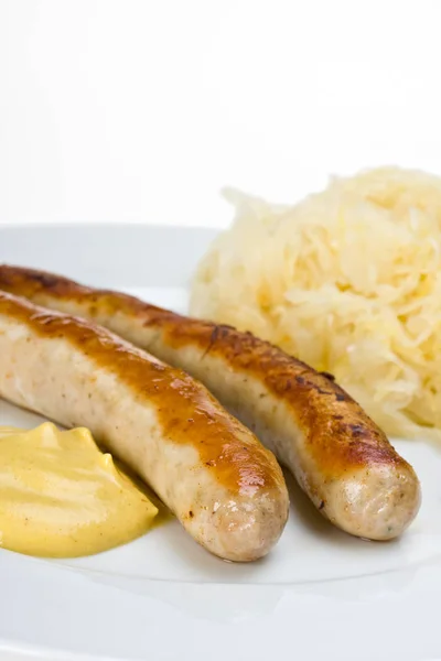 Bratwurst Moutarde Choucroute — Photo