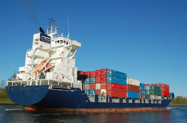 Πλοία Μεταφοράς Εμπορευματοκιβωτίων Φορτηγά Πλοία Υδάτινες Μεταφορές Για Ναυτιλία — Φωτογραφία Αρχείου