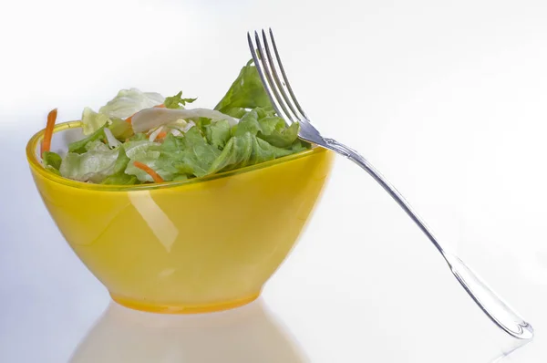 Mixed Salad Yellow Bowl — Stock Photo, Image