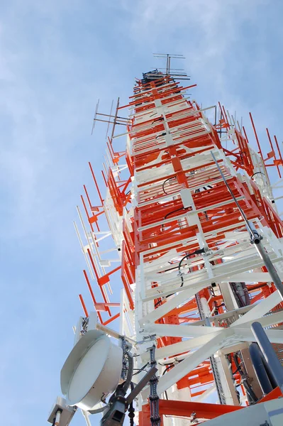 Tour Télécommunication Avec Antennes Antenne — Photo