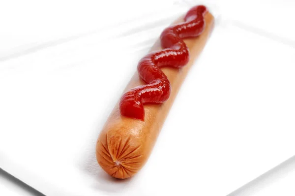 Snack Saucisse Assiette — Photo