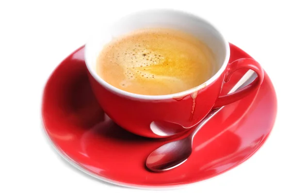 Tasse Kaffee Und Ein Weißer Hintergrund — Stockfoto