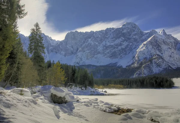 Inverno Lago Fusine — Fotografia de Stock