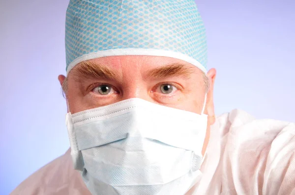 Travailleur Médical Portant Masque Facial Covide — Photo