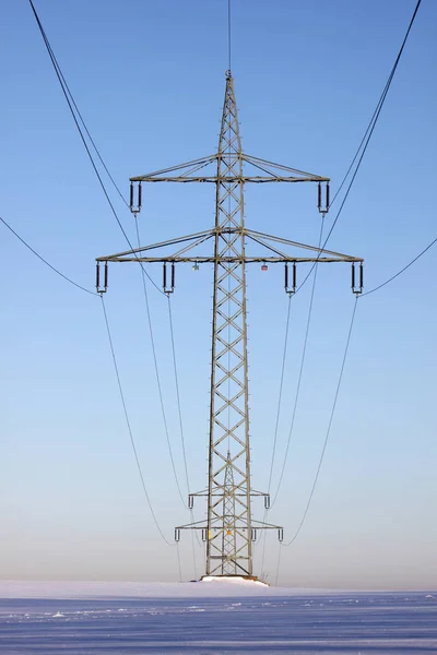 Башня Линии Электропередач Передача Высокого Напряжения — стоковое фото