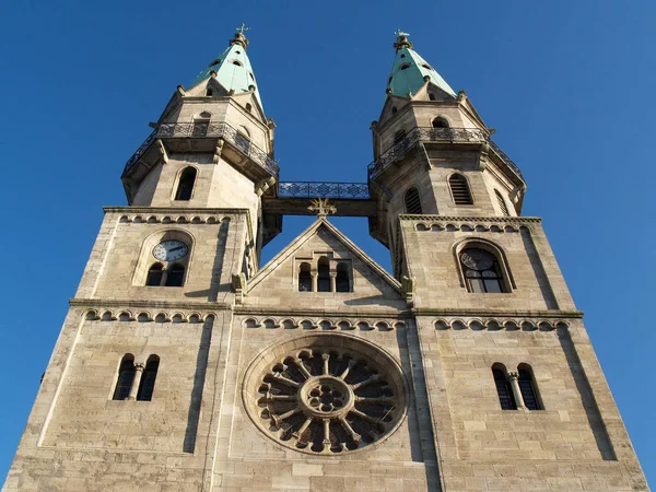 Stadtkirche Meiningen Med Kors Pfennig — Stockfoto