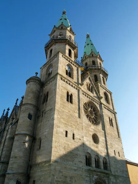 Meiningen Igreja Cidade Com Torres Escadaria — Fotografia de Stock