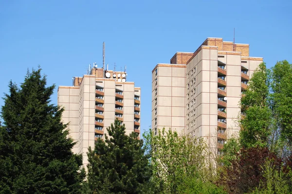 Schilderachtige Stadsgezicht Van Moderne Wolkenkrabbers Gevel — Stockfoto