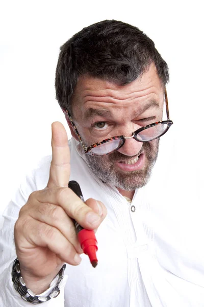 Homem Sênior Com Barba Bigode — Fotografia de Stock