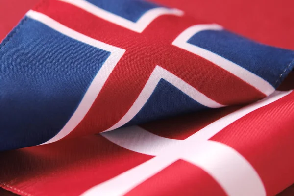 Вигнуті Прапори Ісландії Данії — стокове фото
