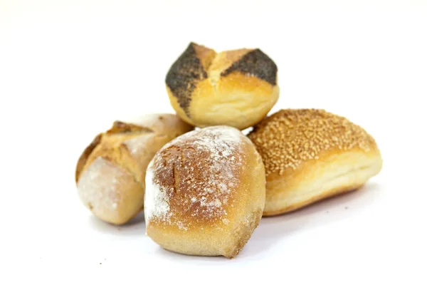 Świeżego Pieczonego Chleba Białym Tle — Zdjęcie stockowe