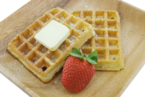 Süße Waffeln Dessertspeisen — Stockfoto