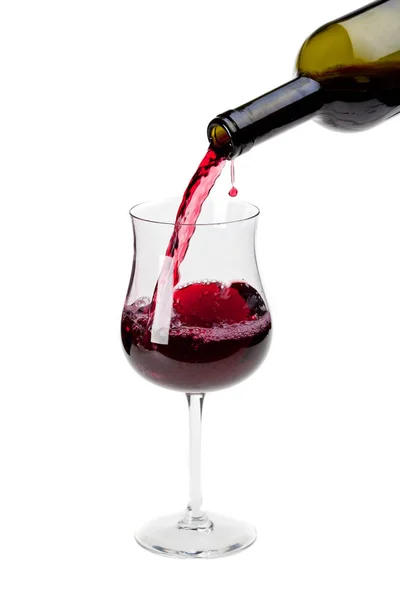 Rotwein Ein Glas Gießen — Stockfoto