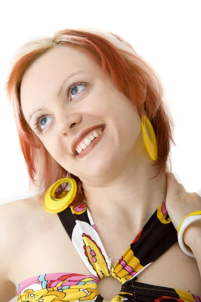 Woman Red Hair Flashy — Stock Photo, Image