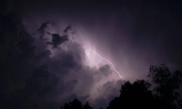 Bliksemonweer Hevige Regen — Stockfoto