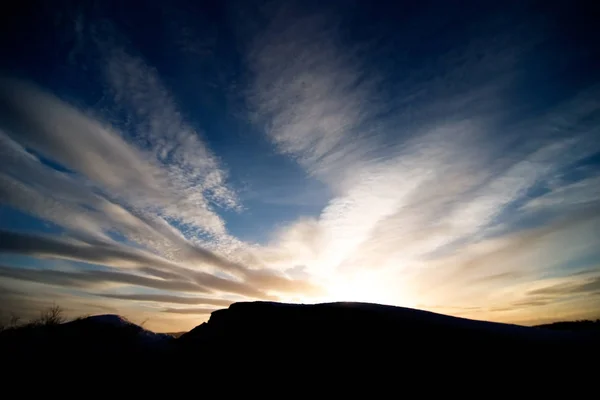 Sonnenuntergang Fels Und Ozean — Stockfoto