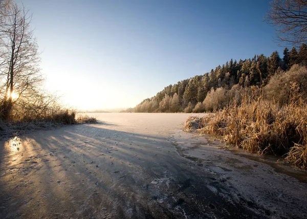 Seenlandschaft Winter — Stockfoto