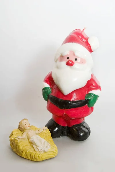 Kerstman Baby Jezus — Stockfoto