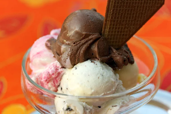 新鮮なミントとチョコレートのアイスクリーム — ストック写真