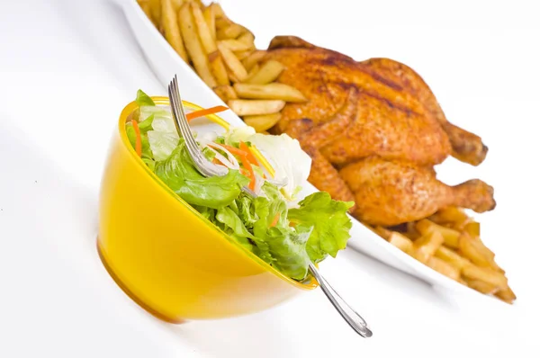 Poulet Frit Aux Frites — Photo