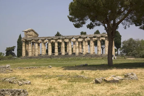 Ruínas Paestum Contêm Muitas Maravilhas Archelogical Imagem Tirada Com Uma — Fotografia de Stock