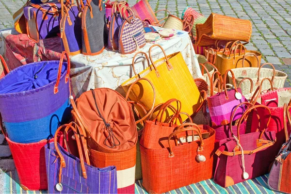 Bolsas Coloridas Venta Mercado — Foto de Stock