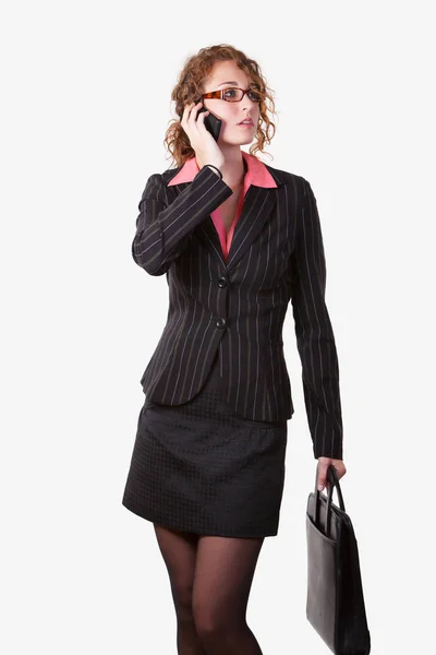 Curly Hair Business Woman — Stock Photo, Image