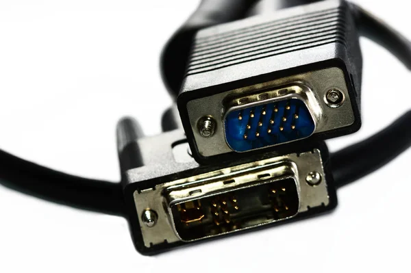 Dvi Vga Monitor Cables Prior Exempted — Stock Photo, Image